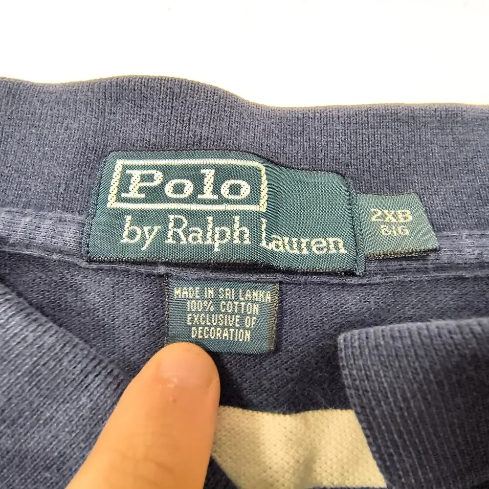 Polo by Ralph Lauren Short Sleeve Collared Polo Shirt Mens Size 2XB Navy White
